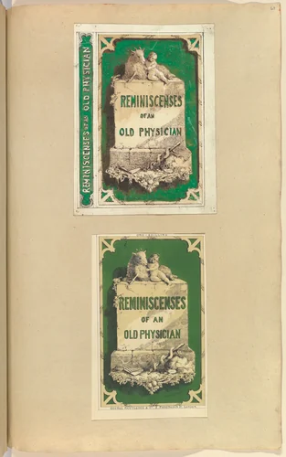 Design and Proof for Bookcover, Reminiscenses of an Old Physician by Alfred Forrester, drawing, 1845-1870