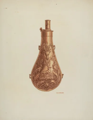 Powder Flask by Randolph F. Miller, index of american design, 1940