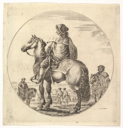 A Hungarian Cavalier by Stefano della Bella, print, 1646-1656