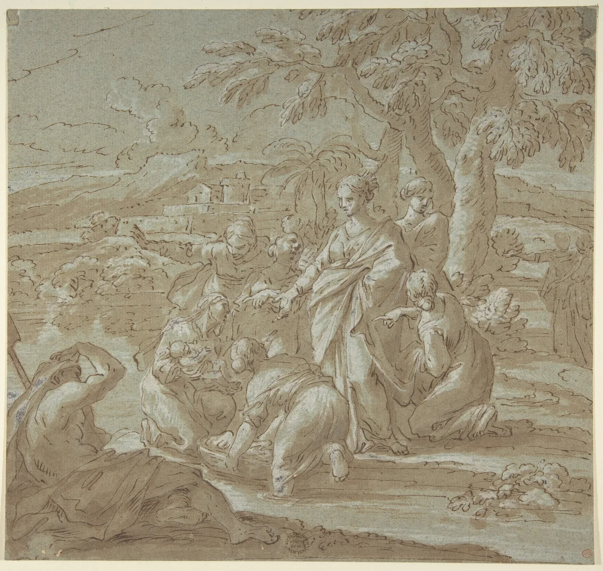 The Finding of Moses by Luigi Garzi, drawing, 1638-1721