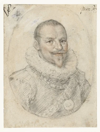 Portret van Piet Hein (1577-1629) by Crispijn van de Passe, drawing, 1624