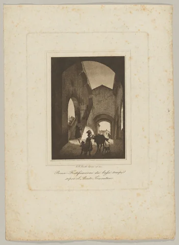 Fortificazioni dei bassi tempi sopra il Ponte Nomentano (Fortifications of the Ponte Nomentano) by Carlo Baldassare Simelli, print, 1830-1849