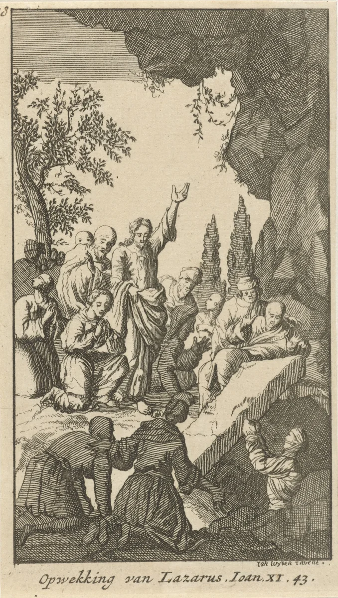 Opwekking van Lazarus by anonymous, print, 1720