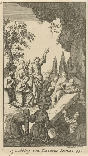 Opwekking van Lazarus by anonymous, print, 1720