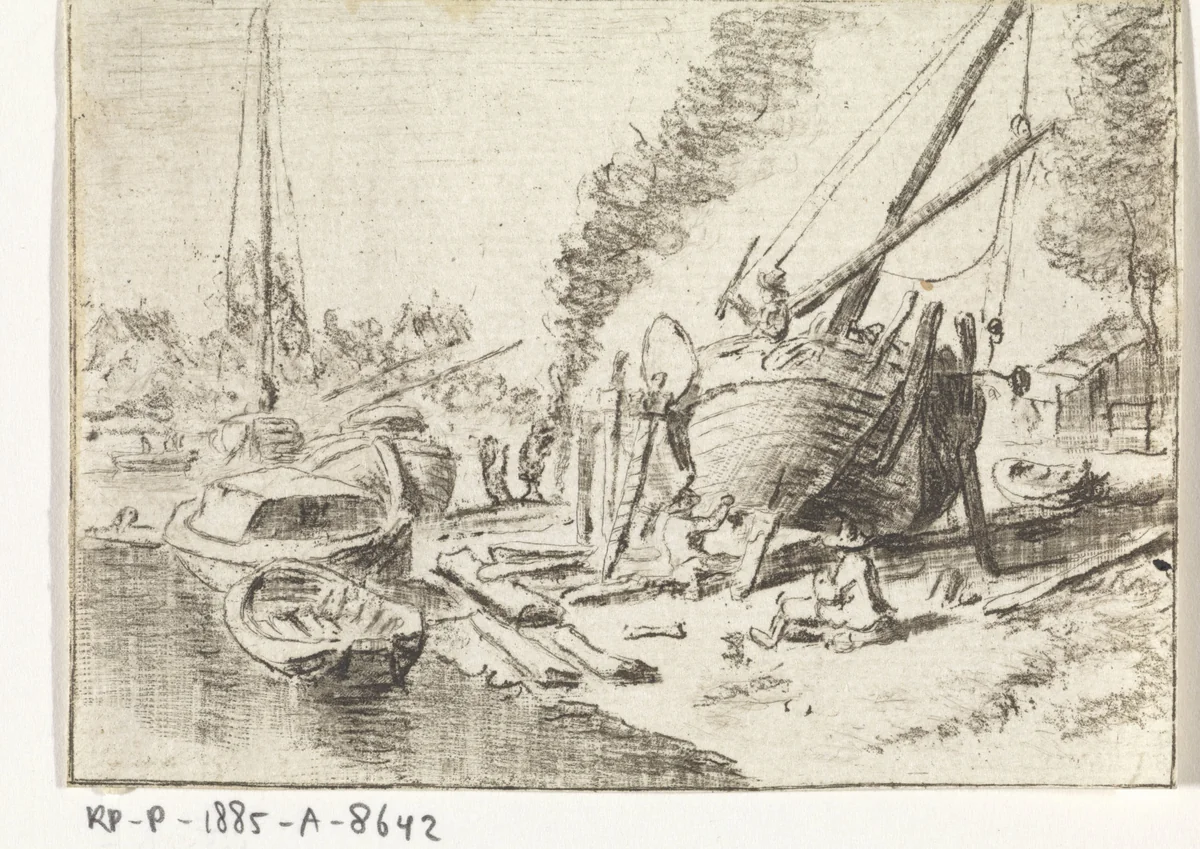 Scheepstimmerwerf A by Hendrik Spilman, print, 1742-1784