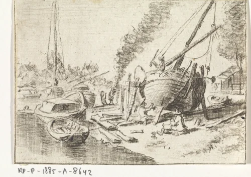 Scheepstimmerwerf A by Hendrik Spilman, print, 1742-1784