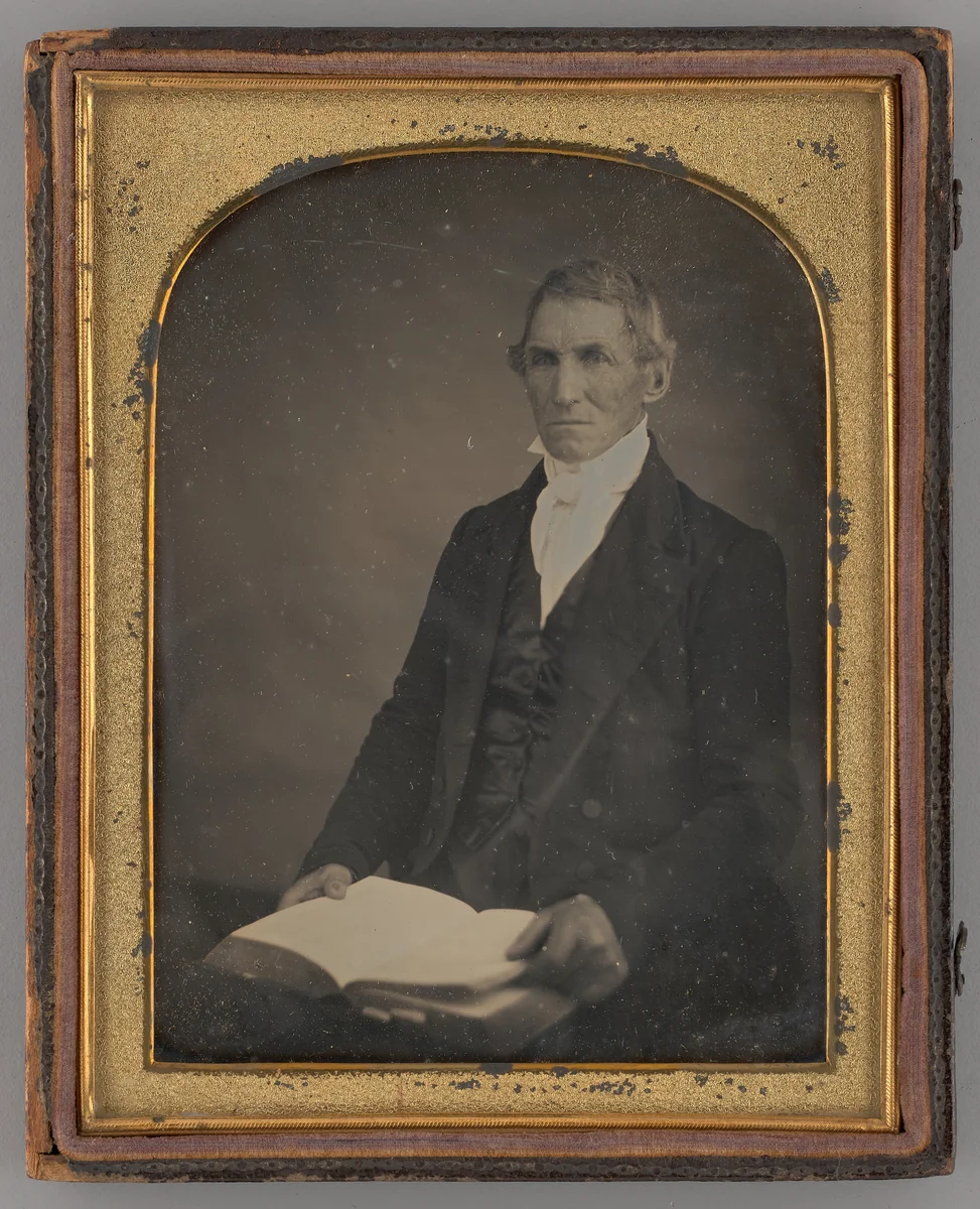Untitled (Portrait of a Seated Man Holding a Book) by Unknown maker, other, 1848