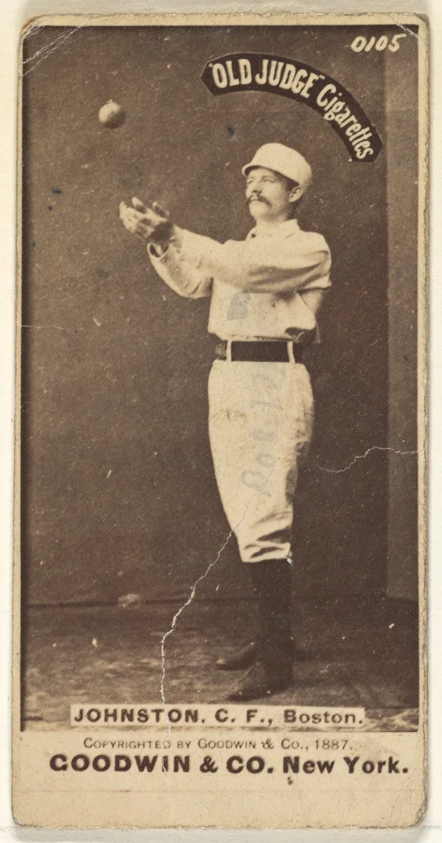 Johnston, Center Field, Boston, from the Old Judge series (N172) for Old Judge Cigarettes by Goodwin & Company, photograph, 1887