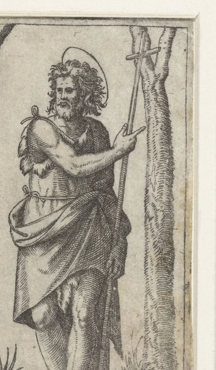 Johannes de Doper by Marcantonio Raimondi, print, 1500-1527
