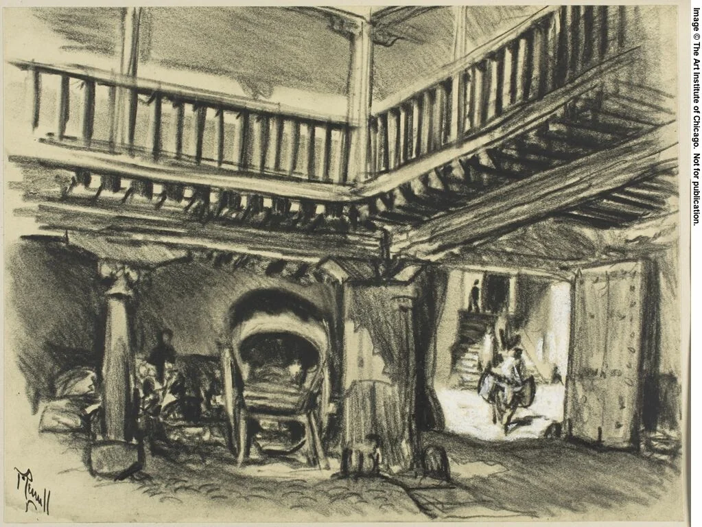The Inn of Cervantés, Toledo by Joseph Pennell, drawing, 1900-1903