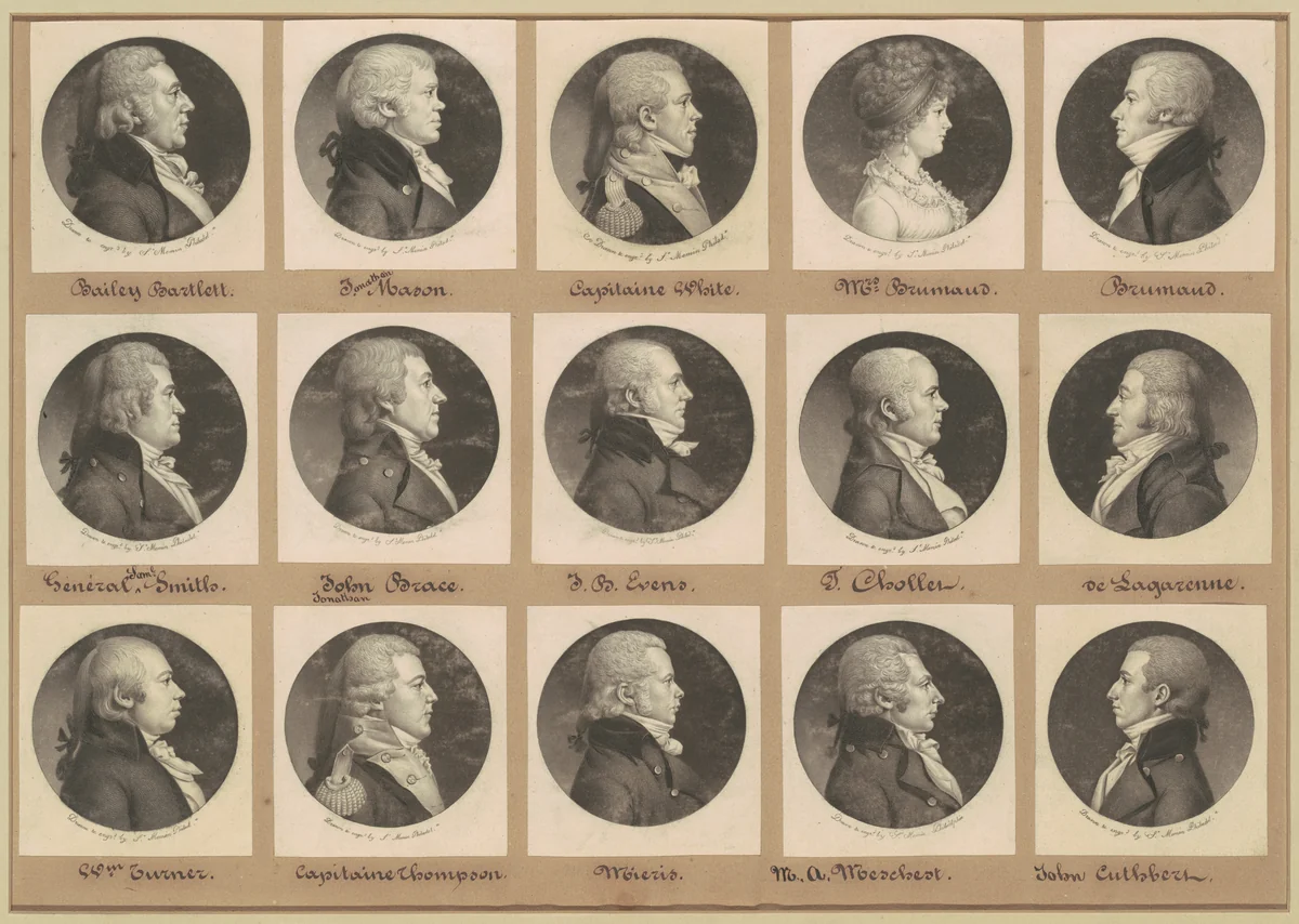 Saint-Mémin Collection of Portraits, Group 16 by Charles B. J. Févret de Saint-Mémin, volume, 1800