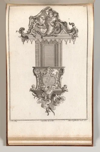 Design for a Pulpit, Plate 2 from an Untitled Series of Pulpit Designs by Carl Pier, book, 1745-1755