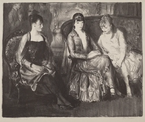 Elsie, Emma and Marjorie, second stone by George Bellows, print, 1921
