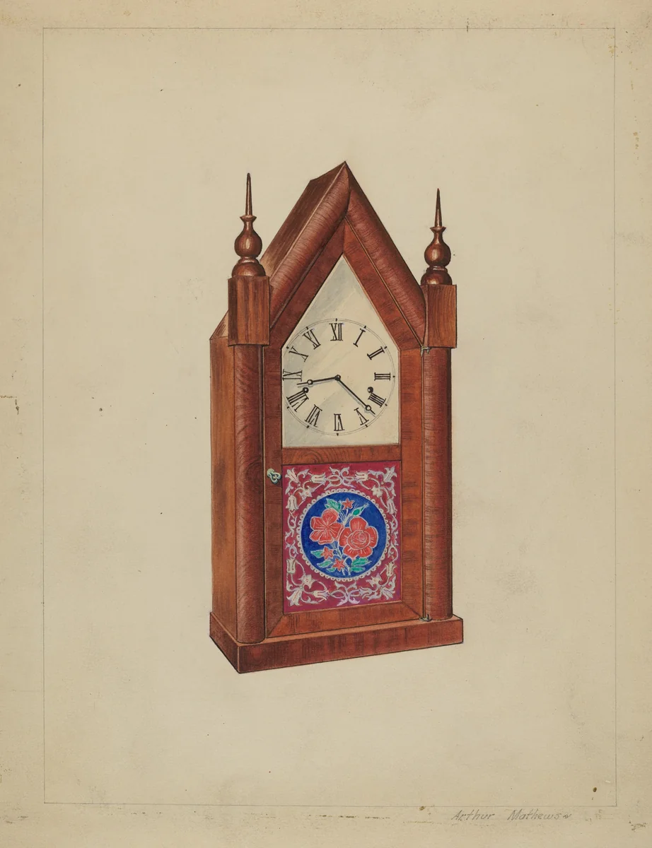 Steeple Clock by Arthur Mathews, index of american design, 1937