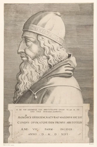 Buste van Aristoteles by Unknown, print, 1546