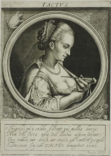 Feeling, plate five from The Five Senses by Jacob van der Heyden, print, 1593-1645