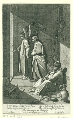 Bevrijding van Petrus by anonymous, print, 1596-1622
