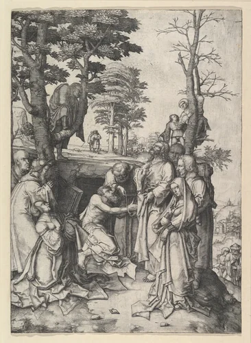 The Raising of Lazarus by Lucas van Leyden, print, 1502-1512