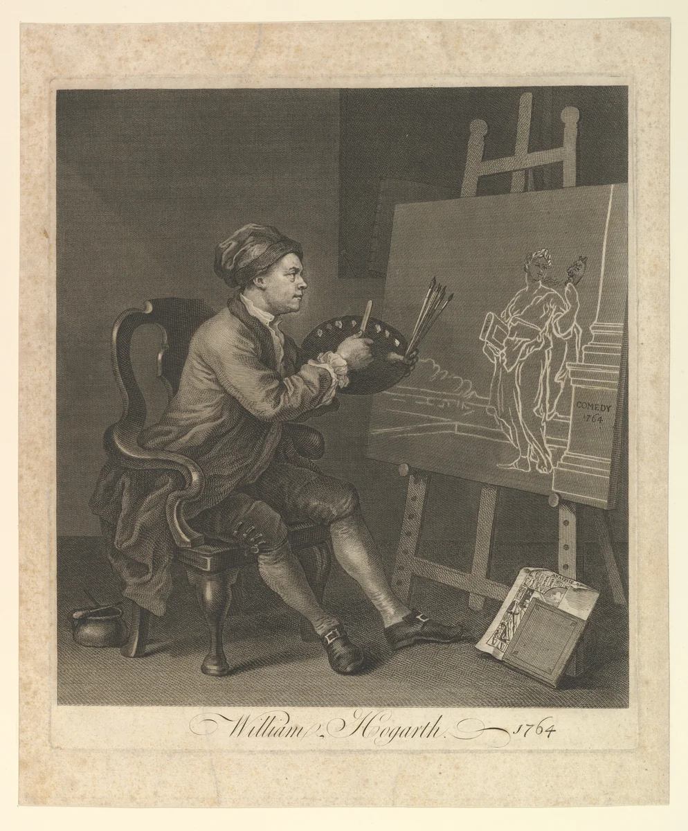 William Hogarth, Serjeant Painter to His Majesty by William Hogarth, print, 1764