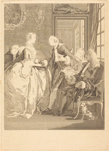 L'accord du mariage by René Gaillard, print, 1719-1790