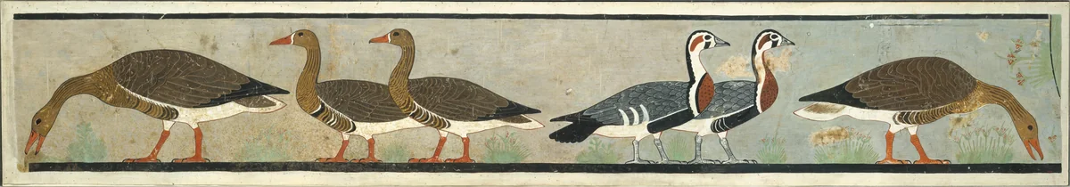 Facsimile Painting of Geese, Tomb of Nefermaat and Itet by Charles K. Wilkinson, artwork, -2575