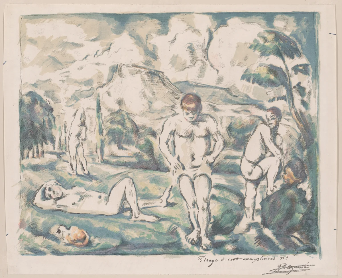 Bathers by Paul Cézanne, print, 1890-1900
