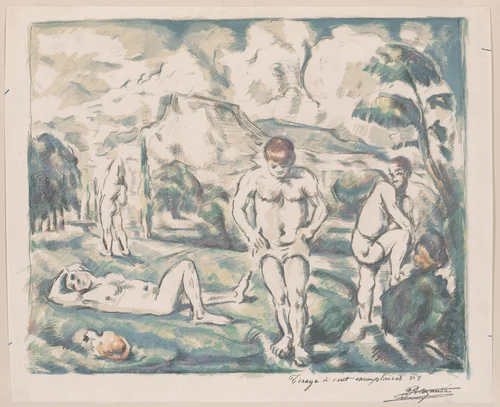 Bathers by Paul Cézanne, print, 1890-1900