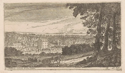 Melville Castle from Eldin by John Clerk, print, 1776