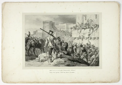 Quel est de ces mourants l'étonnement extrême... by Horace Vernet, print, 1825