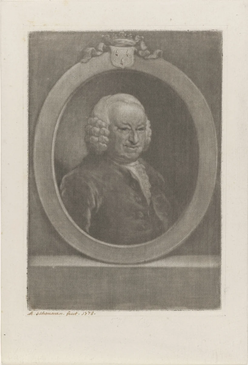 Portret van Johan Hudde Dedel by Aert Schouman, print, 1778