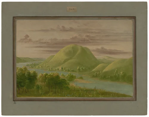 Curious Grassy Bluffs, St. Peter's River by George Catlin, painting, 1861-1869