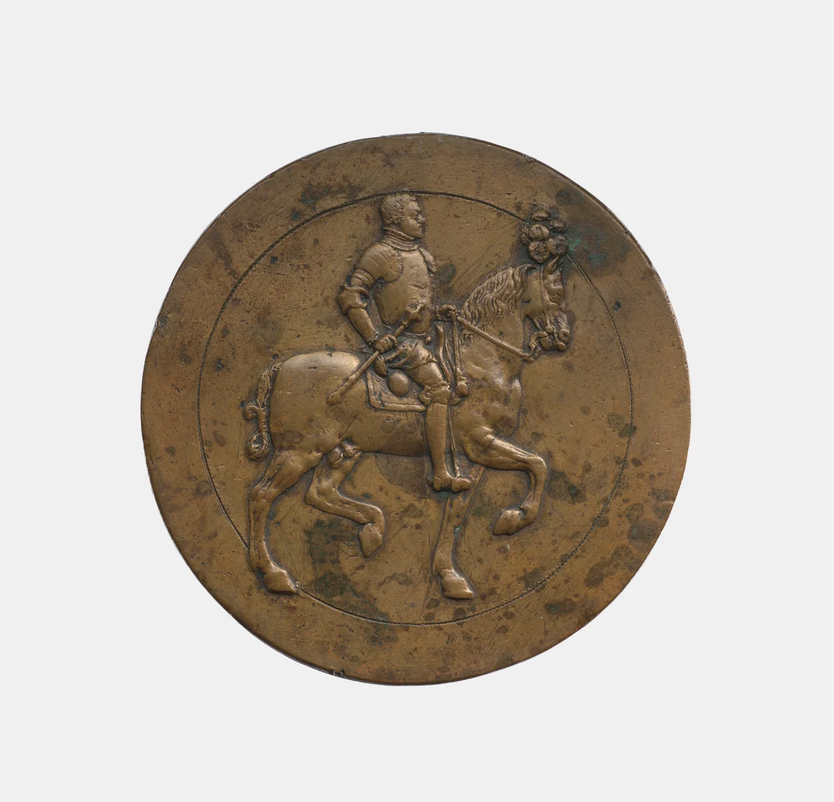 Philip II of Spain mounted by Unknown, metalwork, 1500-1599