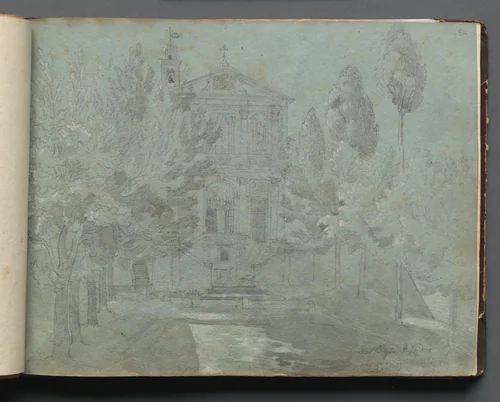 Album with Views of Rome and Surroundings, Landscape Studies, page 05a: "Saint Isidoro" by Franz Nadorp, book, 1830-1870