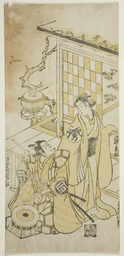 The Actors Takinaka Hidematsu I and Sanogawa Ichimatsu I by Torii Kiyonobu II, print, 1740-1750
