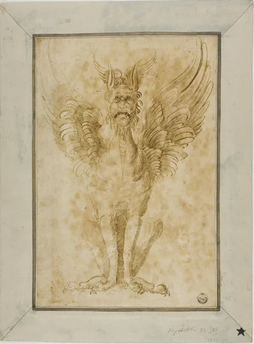 Squatting Monster with Human Head and Wings by Virgilius Solis
Baccio del Bianco, drawing, 1534-1656