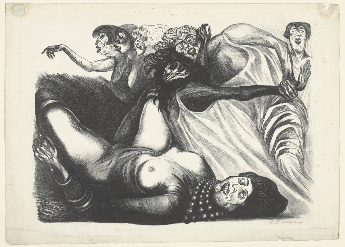 Dead Woman by José Clemente Orozco, print, 1935