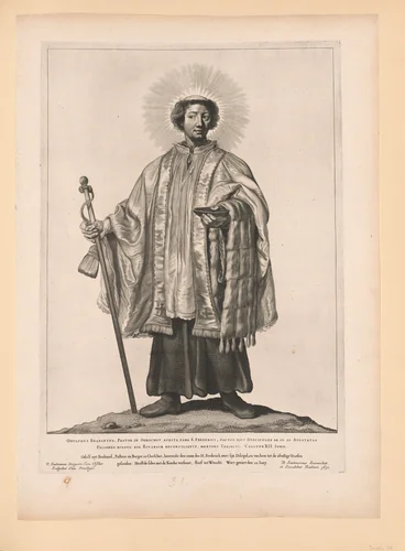 Saint Odulf, from Saints of the North and South Netherlands by Cornelis Visscher, print, 1650