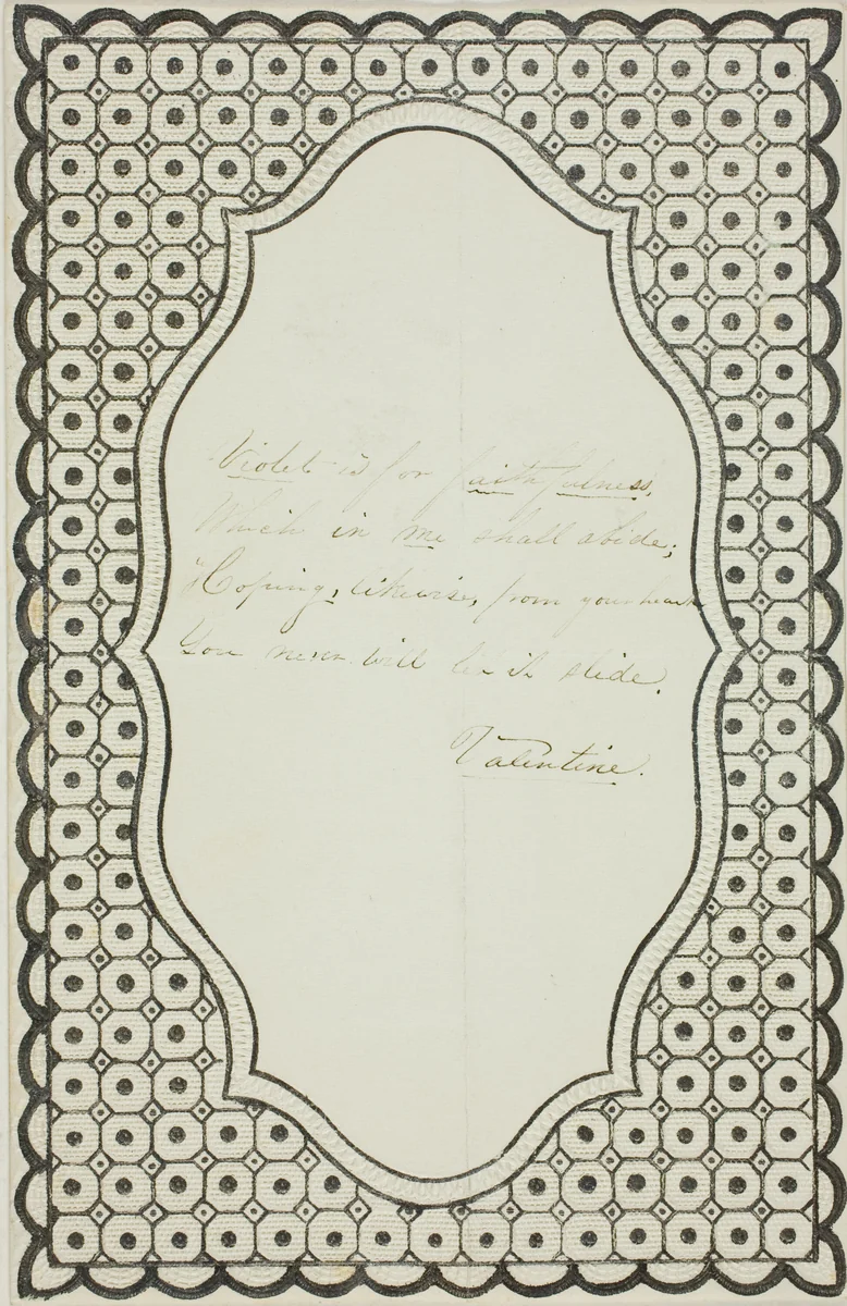 Violet is for Faithfulness (valentine) by Unknown Artist, other, 1801-1900