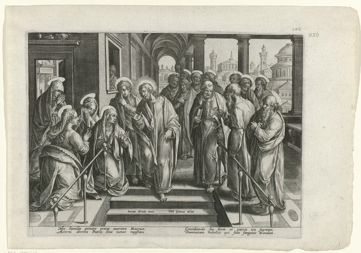 Christus voorspelt zijn lijden by Unknown, print, 1585-1586