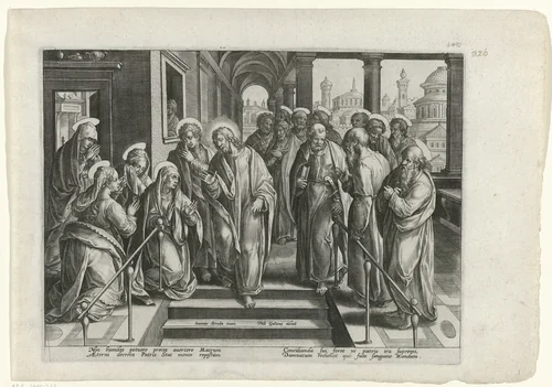 Christus voorspelt zijn lijden by Unknown, print, 1585-1586