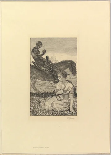 Ritter Tod, from the series Brahmsphantasie by Max Klinger, print, 1894