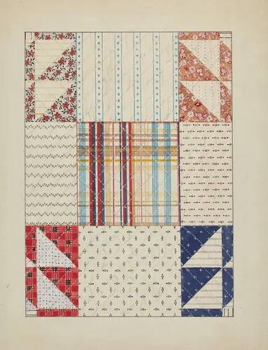 Quilt Patchwork by Margaret Linsley, index of american design, 1937