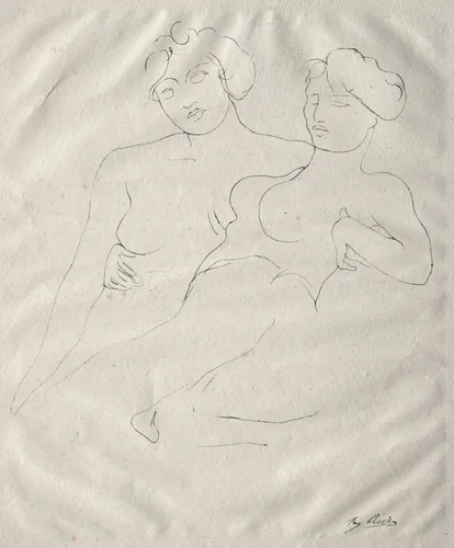 Two Figures by Auguste Rodin, print, 1857-1917