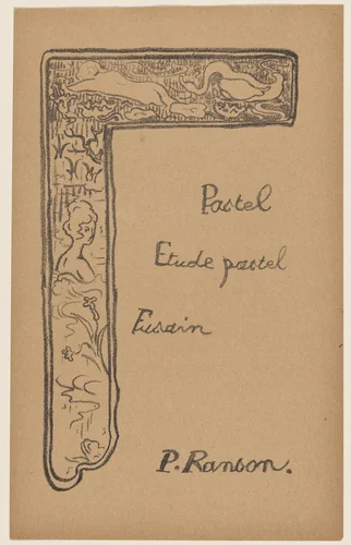 Vignette with Woman and Swans by Paul Ranson, print, 1893