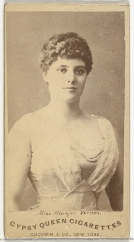 Miss Harriet Vernon, from the Actors and Actresses series (N171) for Gypsy Queen Cigarettes by Goodwin & Company, photograph, 1886-1890