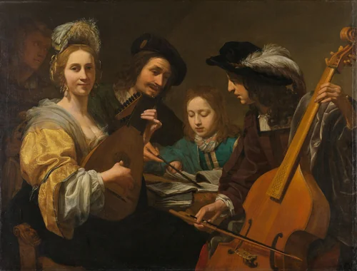 A Musical Company by Gerard van Kuijl, painting, 1651