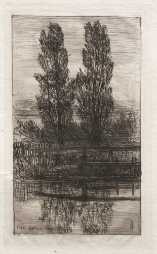 Poplars, Royal Garden, Schleissheim by Otto H. Bacher, print, 1879