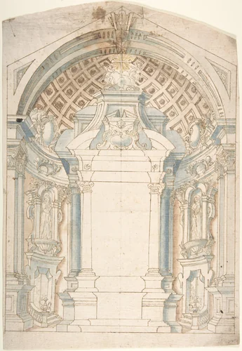 Project for the decoration of an Altar by anonymous, drawing, 1700-1780