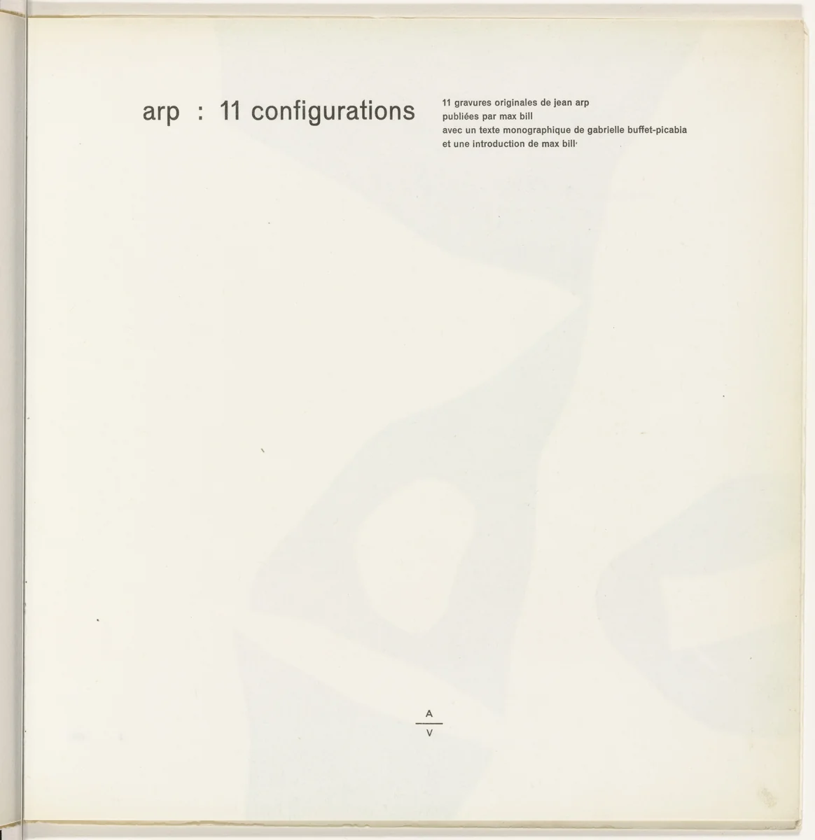 11 Configurations by Jean Arp, illustrated book, 1917