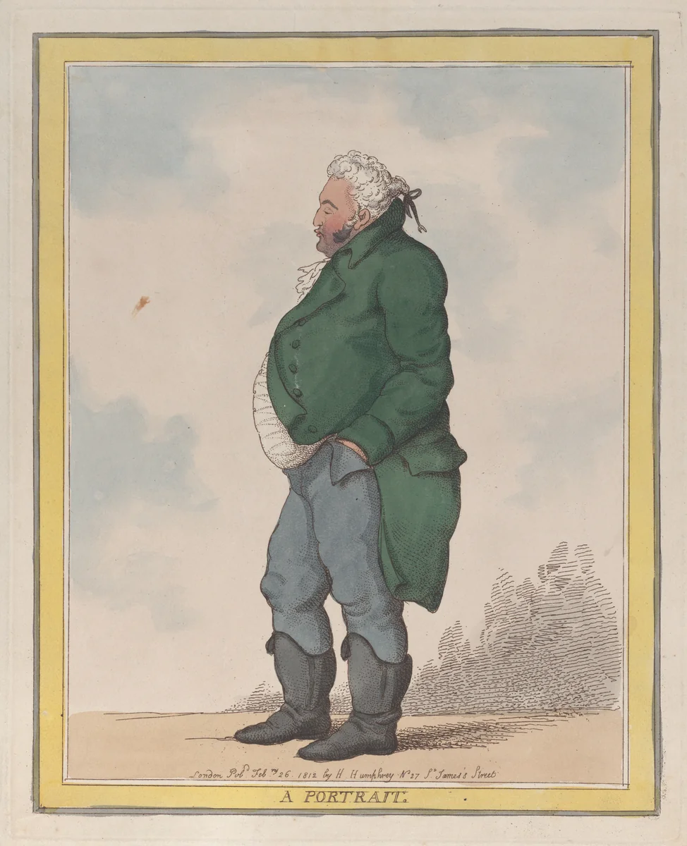 A Portrait (George, 3rd Earl of Pomfret) by Thomas Rowlandson, print, 1812